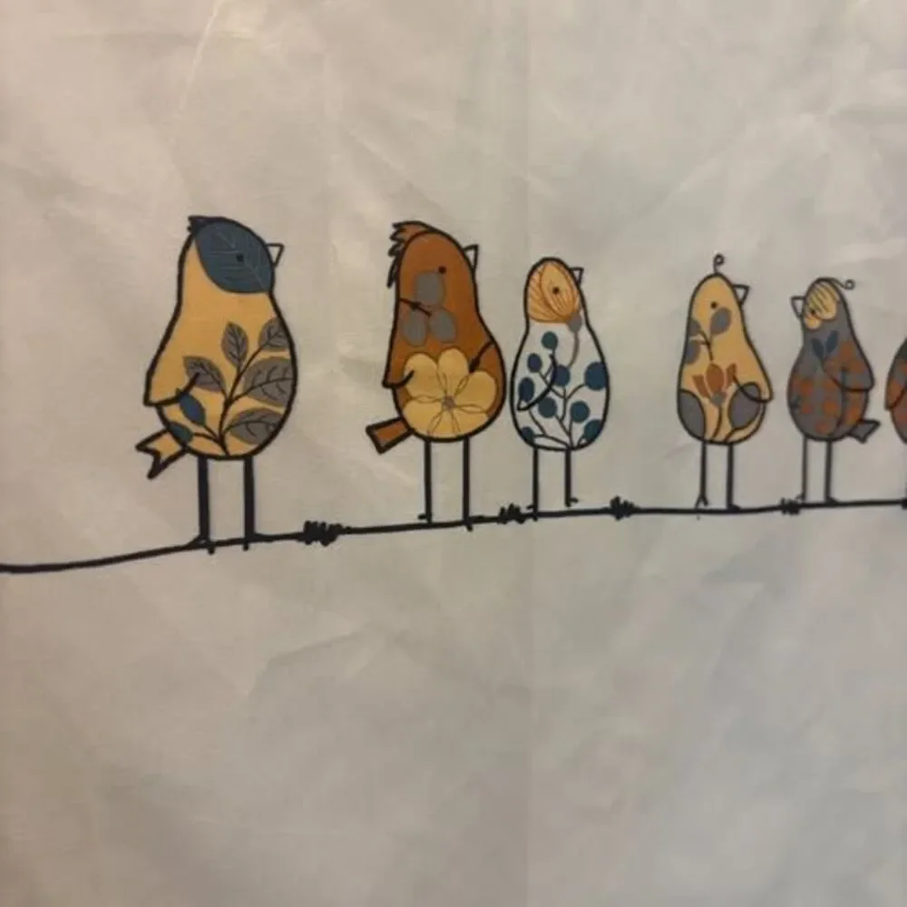 Bird Shower Curtain + Liner + Shower Rod